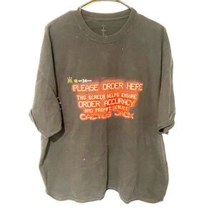 Travis Scott x McDonalds Cactus Jack Size XL Black Graphic Short Sleeve T-shirt‎